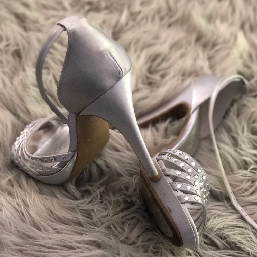 Silver, formal heel sandals